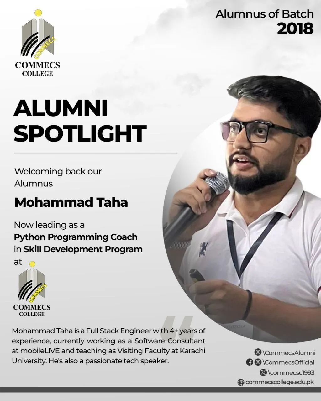 Joined Commecs College as Python Coach - Image 1 of 4